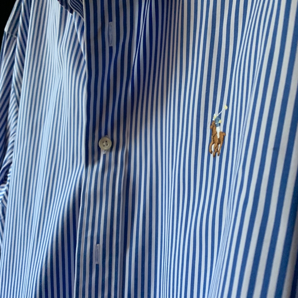 Polo Ralph Lauren Button Down Blue Stripe Shirt - Picture 2 of 5